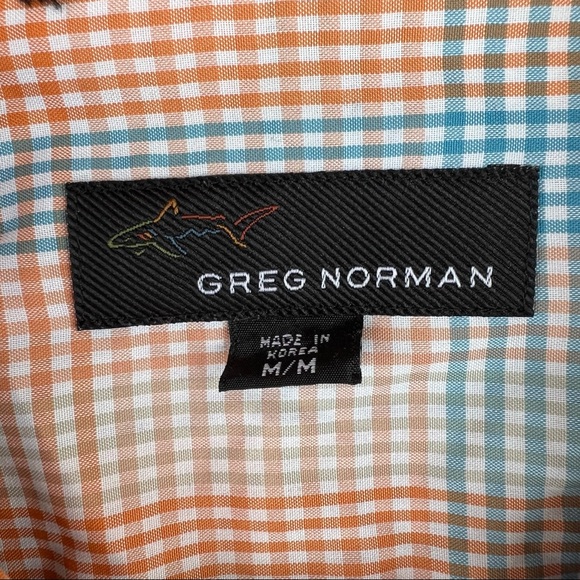 Greg Norman Mens Camp Shirt Short Sleeve Button Down Checked Size Medium - Picture 6 of 7
